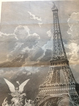 Paris Exposition Universelle 1889 Eiffel Tower Large View Original Engraving