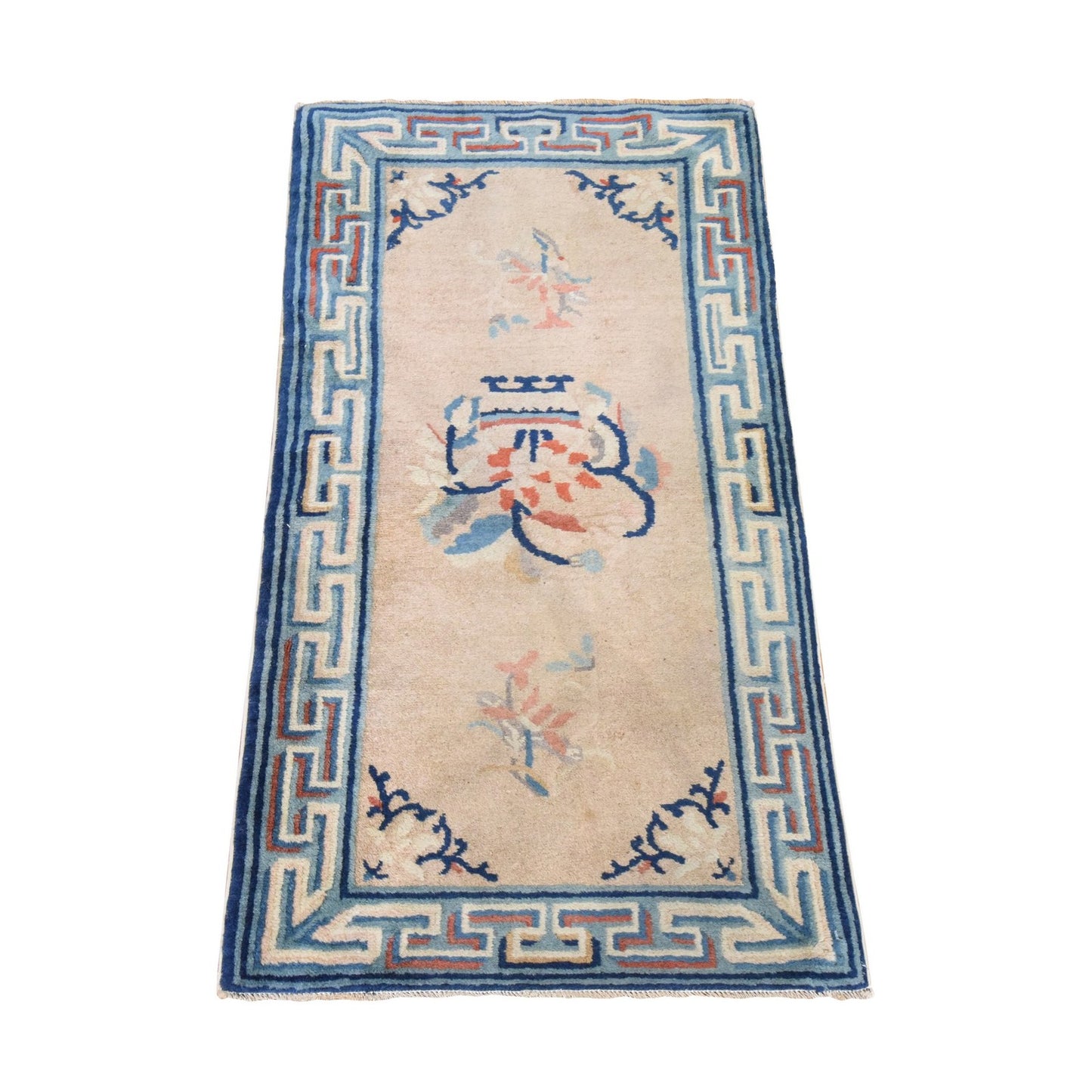 2'X3'9" Light Brown Antique Peking Chinese Hand Knotted Pure Wool Mat Rug