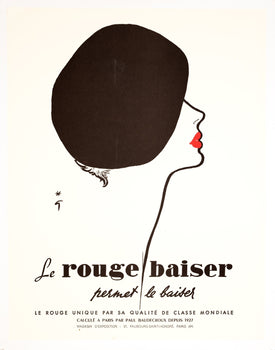 Rene Gruau Le Rouge Baiser 1970S Poster 17.522 On Linen Excellent