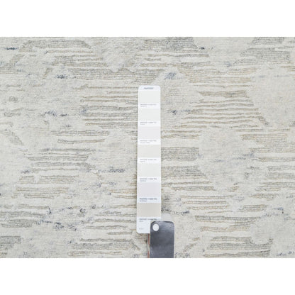 10'X10' Gray Modern Design Undyed Natural Wool Hand Knotted Square Rug