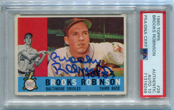 Brooks Robinson 1960 Topps Autographed Card #28 Psa/Dna Certified