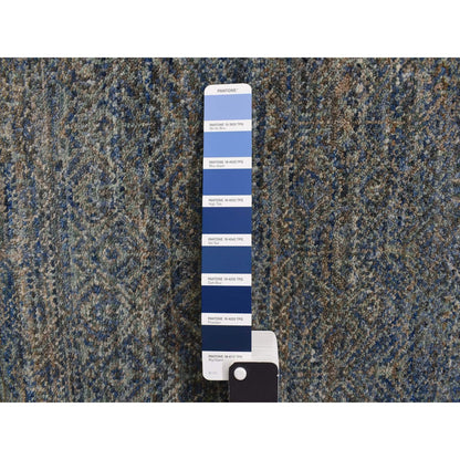 5'X14' Blue Kohinoor Collection 100% Wool Hand Knotted Gallery Size Rug