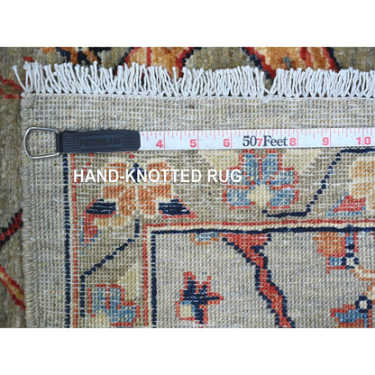Stone Gray Peshawar 2 6 Bijar Garus Hand Knotted Wool Runner