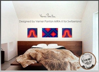 Excellent Verner Panton Mira-Rauka Multi Color Wall Art Board Fabric Mid Century