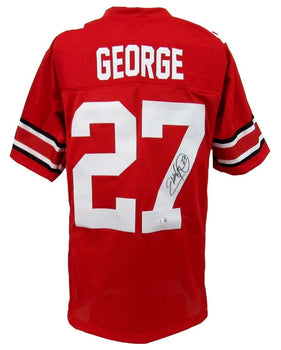 Eddie George Signed/Autographed Ohio State Red