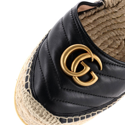 Gucci Women'S Gg Marmont Wedge Espadrilles Matelasse Leather