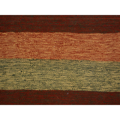 4'9"X8' Colorful Afghan Reversible Kilim Pure Wool Hand Woven Striped Rug