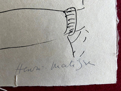 Henri Matisse Lithograph Coa Contract Signed By Hand Numbered In Pencil