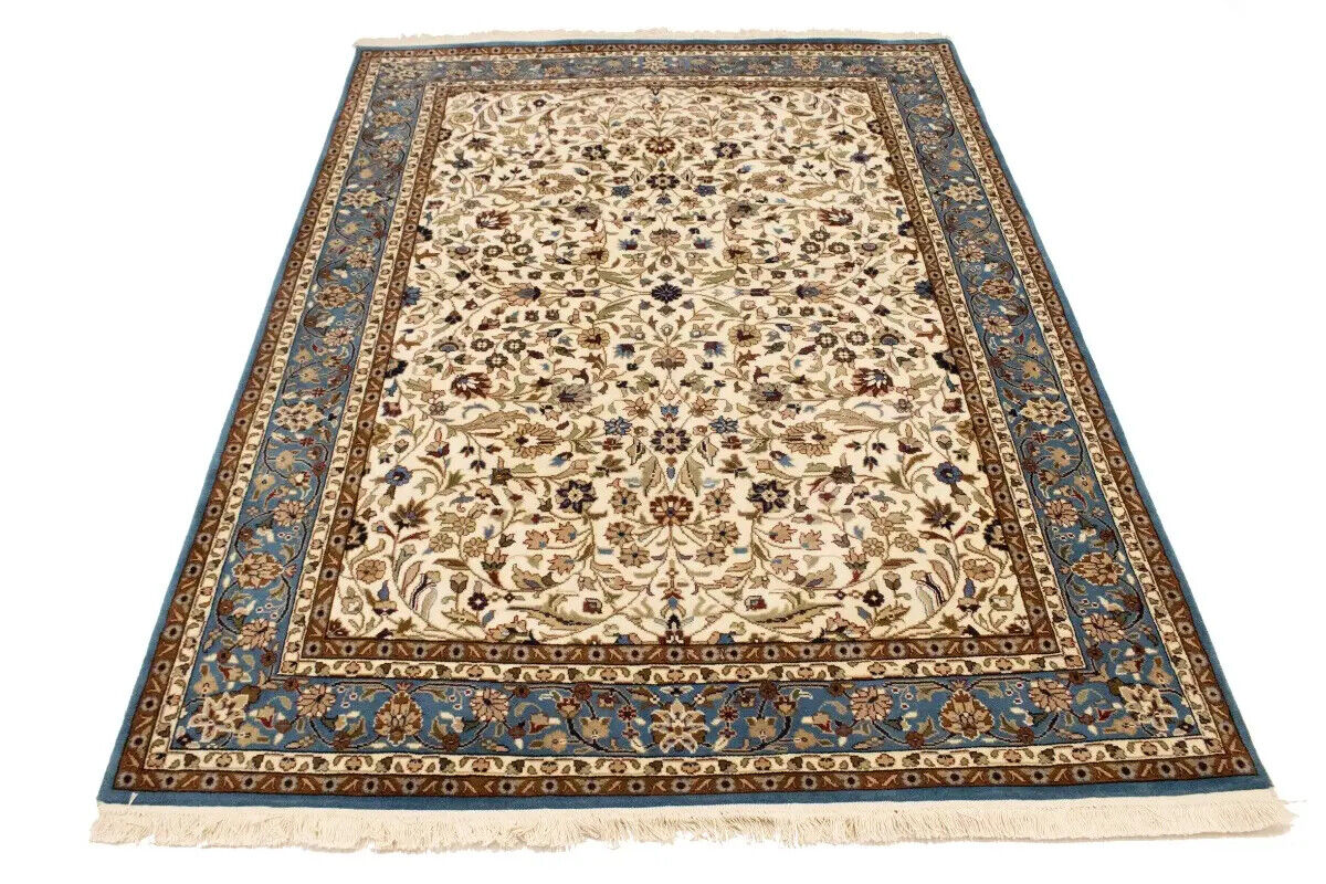 Rare Handmade Kirman Floral Design Rug Oriental