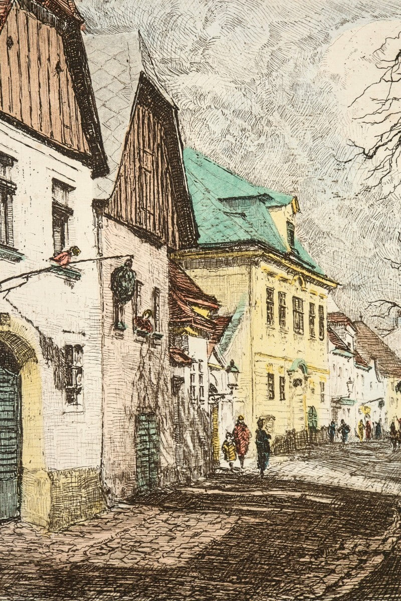 Herta Czerny Kovans Vienna Kahlenberger Strasse  Original Etching Signed Print