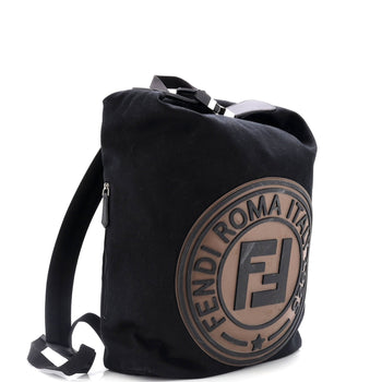 Fendi Ff Logo Stamp Buckle Backpack Canvas Large