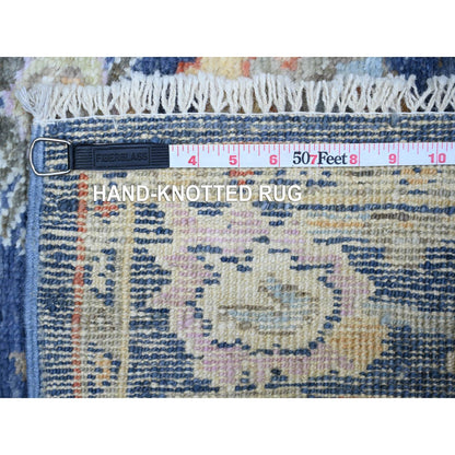 3'X9'7" Space Cadet Wool Hand Knotted Afghan Angora Oushak Runner Rug