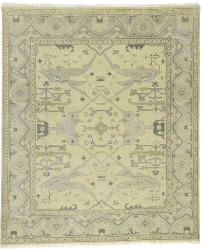 Large Handmade Oushak Oriental Rug Floral Design