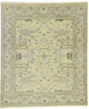 Large Handmade Oushak Oriental Rug Floral Design