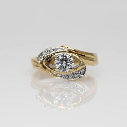 13K Yellow Gold Vintage Diamond Ring 0.45Ct, 3.8Gr
