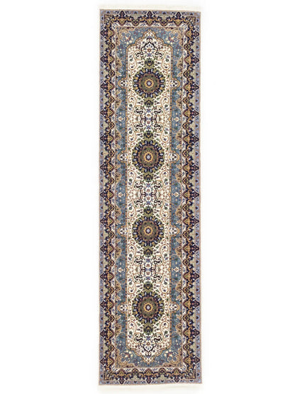 Oriental Runner Rug Floral Design Plush Hallway Carpet Handmade Kirman 3X10 ft