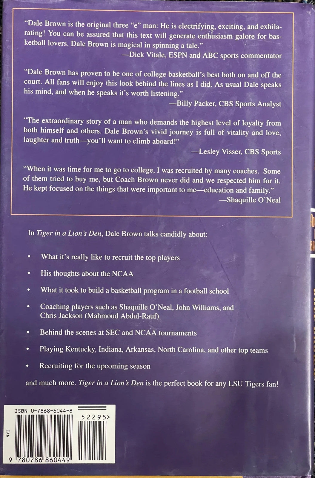 Dale Brown Autographed Tiger In A Lion'S Den Book