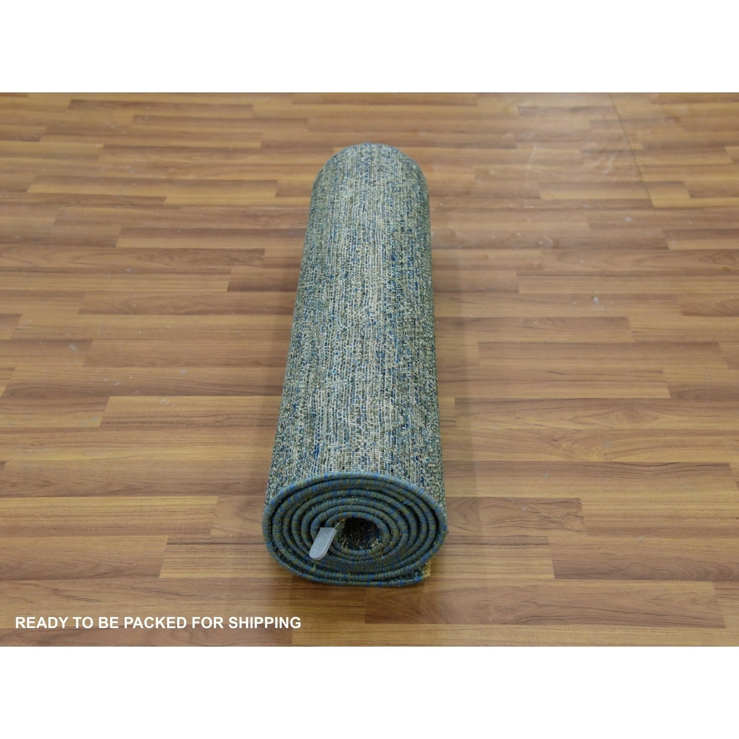 2'6"X10'1" Green Hand Knotted Kohinoor Herrita 100% Wool Oriental Rug