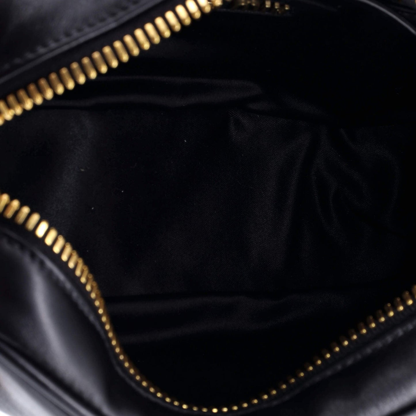 Leather Miu Logo Embossed Camera Bag