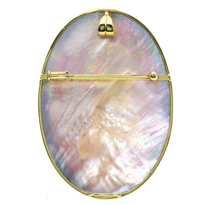 Amber Amber Shell Intaglio Pendant top K18 Yellow