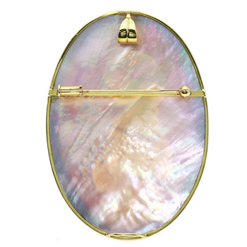 Amber Amber Shell Intaglio Pendant top K18 Yellow