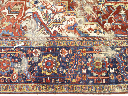 Semi-Antique Hand-Knotted Oriental Rug Large Red