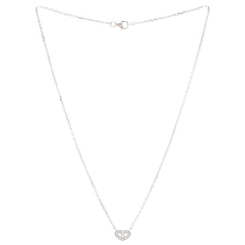Cartier C Heart De Cartier Pendant Necklace 18K White Gold With Diamonds