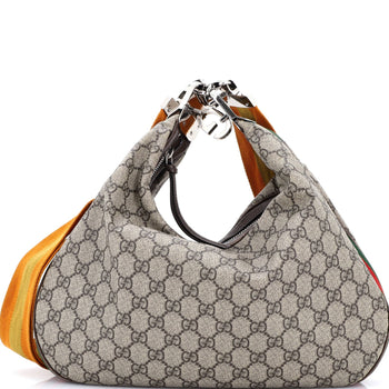 Gucci Attache Shoulder Bag Gg Coated Canvas Medium