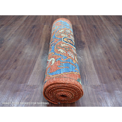 2'7"x17'2" Orange Bijar Garus Design Wool Hand Knotted Runner Oriental Rug