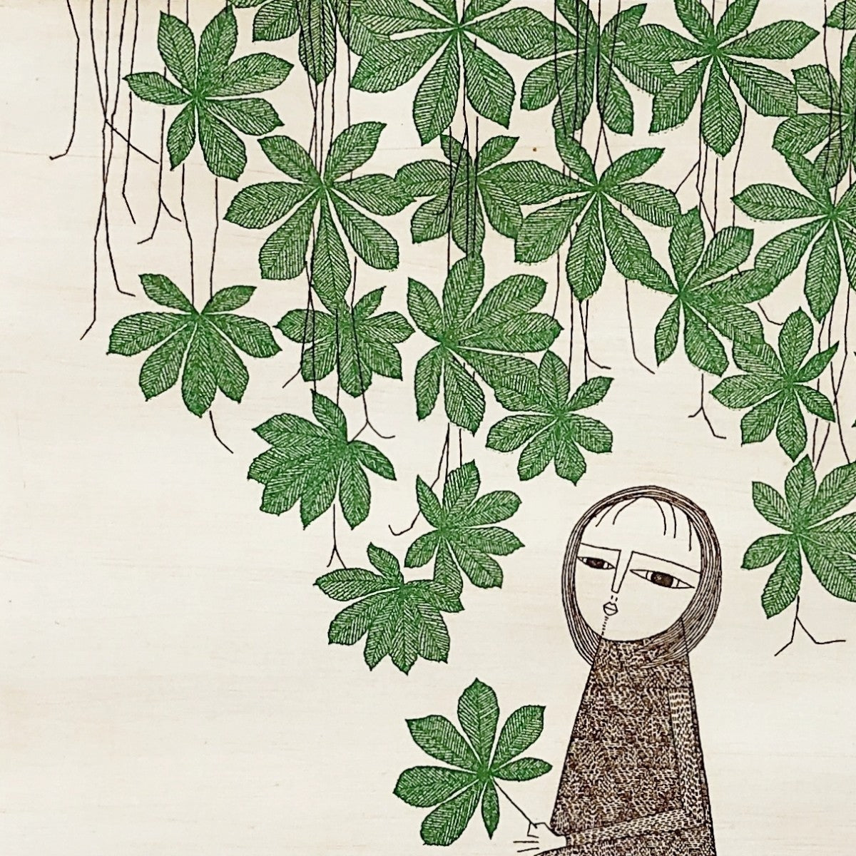 Keiko Minami Girl & Horse Chestnut Etching 1975 Signed ED 32/ 50 Framed With Box