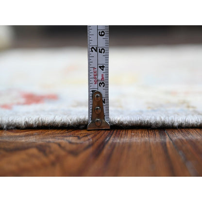 3'X8' Spanish Gray Hand Knotted Angora Oushak Afghan Runner Oriental Rug