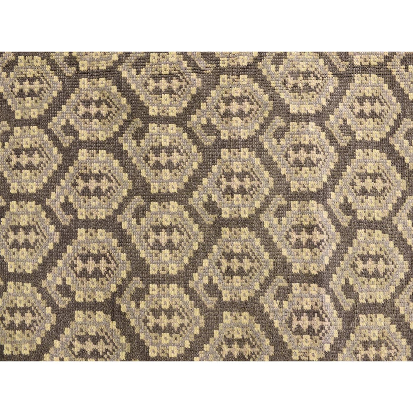 11'8"X15' Carbon Gray Turkish Knot Oushak Wool Hand Knotted Oversized Rug