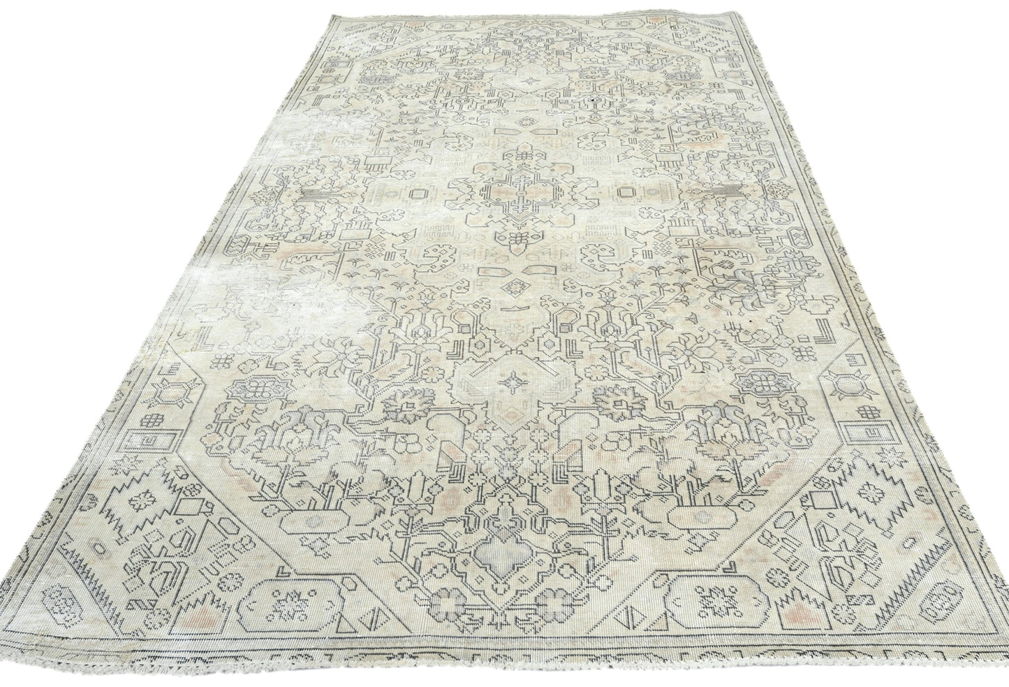 Antique Distressed Oriental Rug Classic Floral