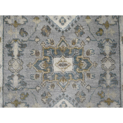 2'7"X8' Medium Gray Karjihooz Design Pure Wool Hand Knotted Runner Rug