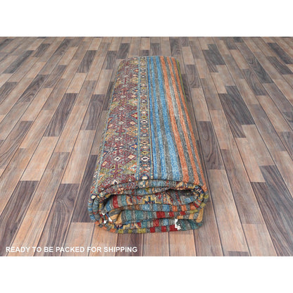 9'10"X13'2" Colorful Afghan Super Kazak Wool Hand Knotted Oriental Rug