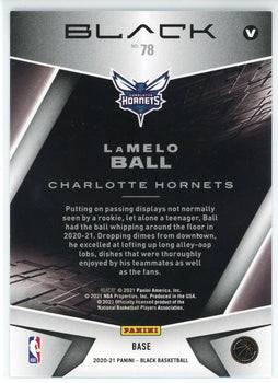 Lamelo Ball 2020-21 Panini Black Rookie Card #78