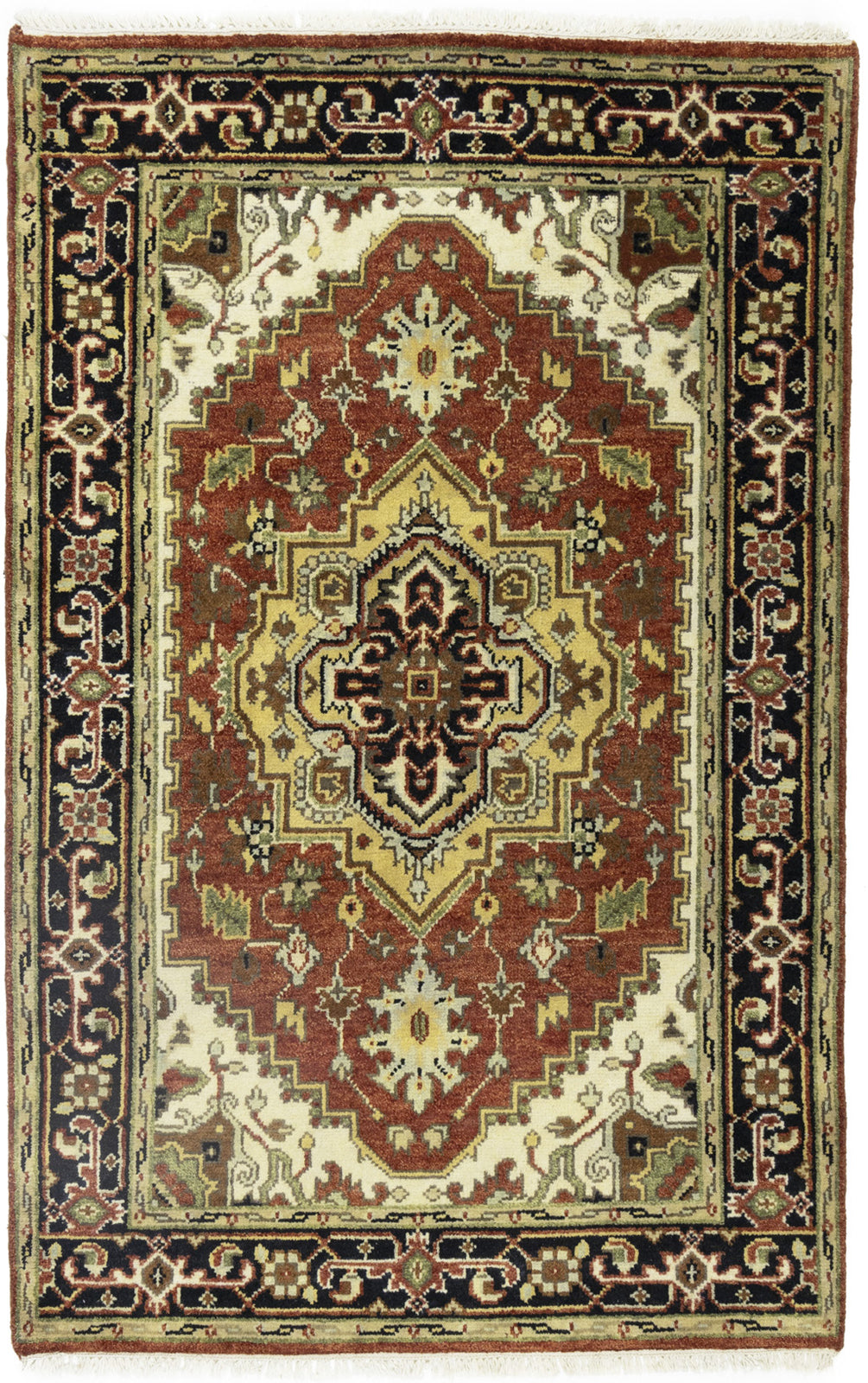 4X6 Ft Geometric Tribal Serapi Rug Wool Oriental