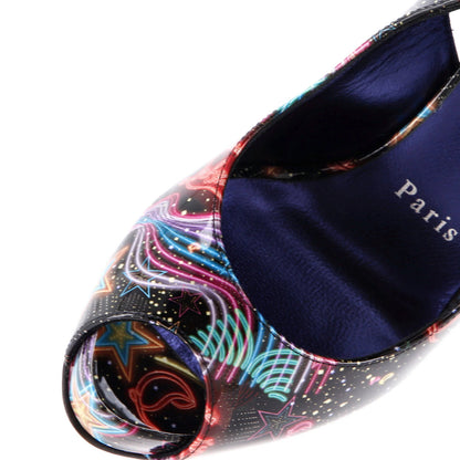 Christian Louboutin Women'S Hot Chick Sling Alta Pumps Printed Patent 120