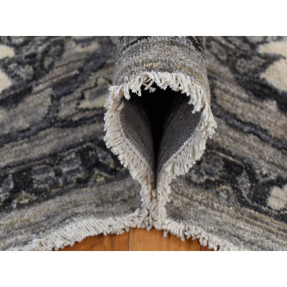 9'1"X12'6" Grey Peshawar With Mahal Design Wool Hand Knotted Rug