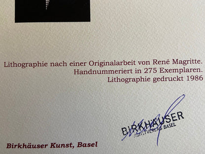 Ren Magritte Lithograph Coa Signed Numbered By Hand