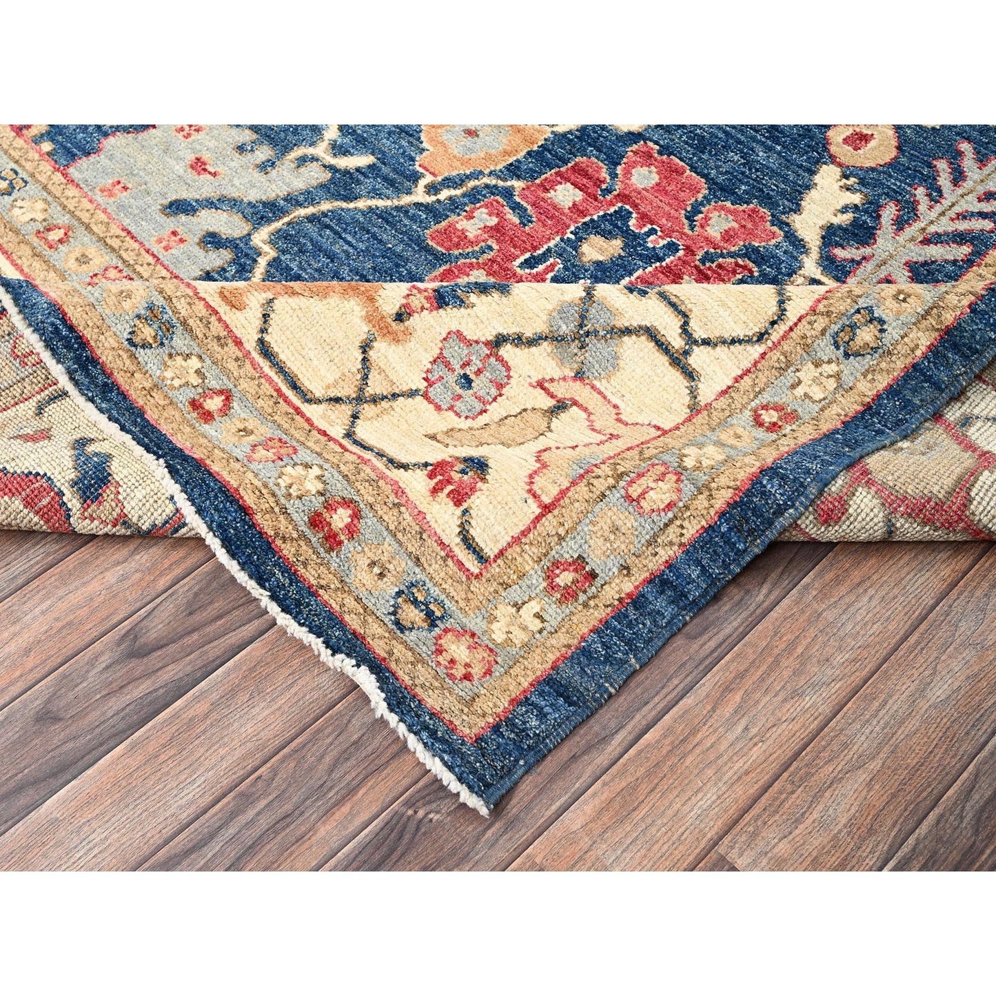 10'1"X14'1" Yale Blue Afghan Oushak Hand Knotted Wool Supple Collection Rug