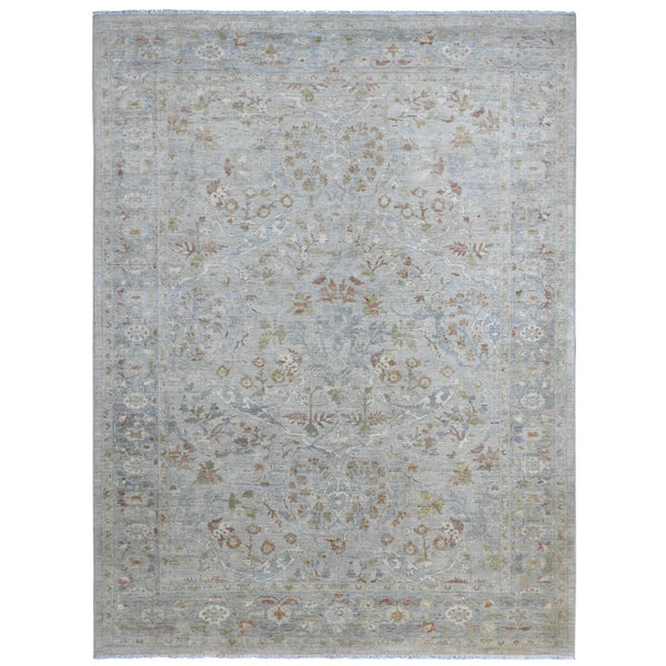 9'X11'10" Gray Hand Knotted Ziegler Mahal Design 100% Wool Oriental Rug