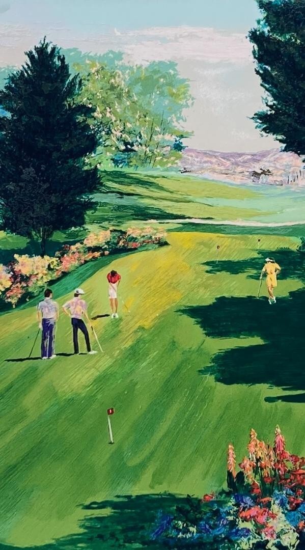 Mark King Uk Print Golf Series Patting Green Signed Edition Silkscreen Framed