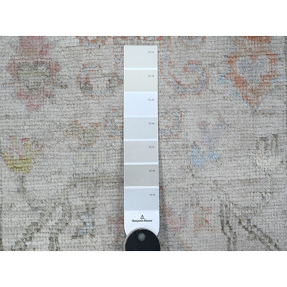 2'6"X19'1" Chrome Gray Natural Dyes Angora Oushak Xl Runner Oriental Rug