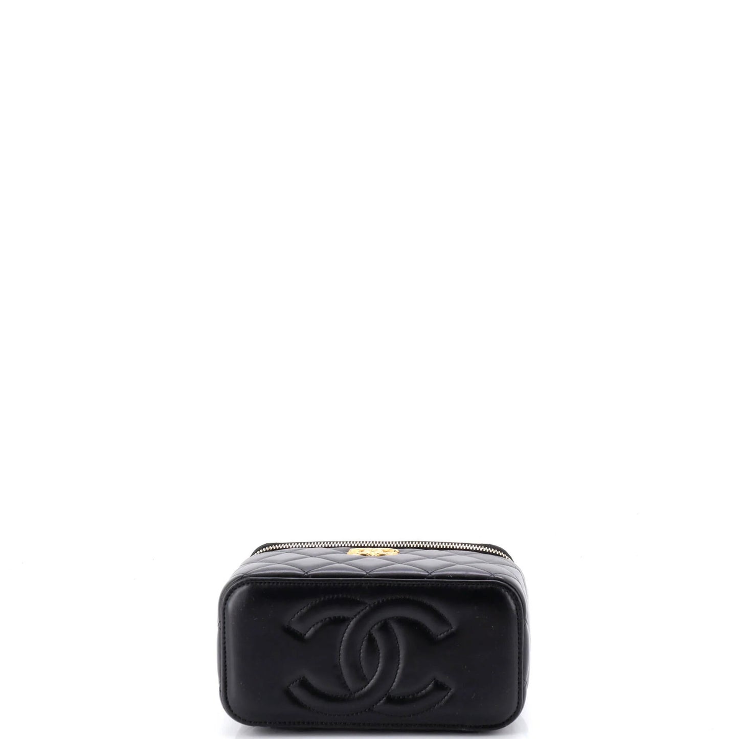 Chanel All Slide Long Vanity Case With Chain Quilted Lambskin Small