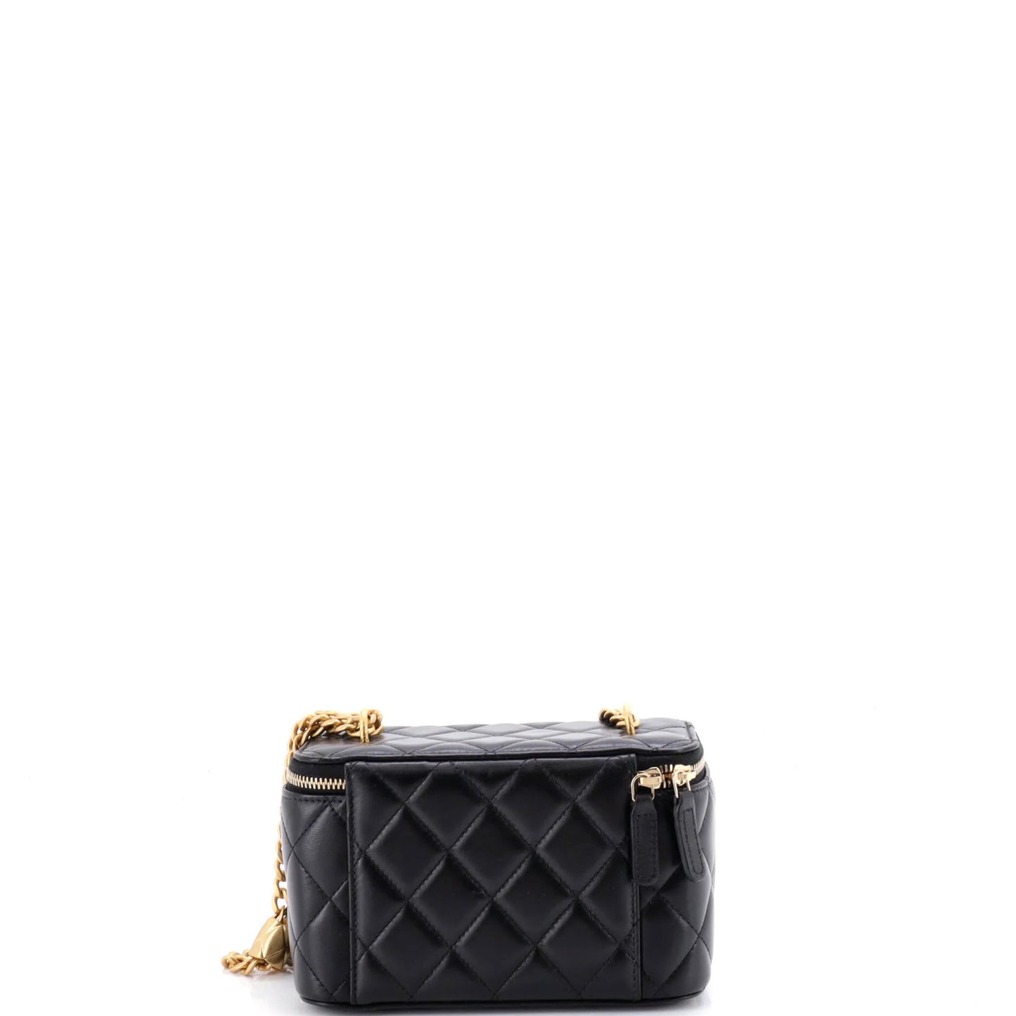 Chanel All Slide Long Vanity Case With Chain Quilted Lambskin Small