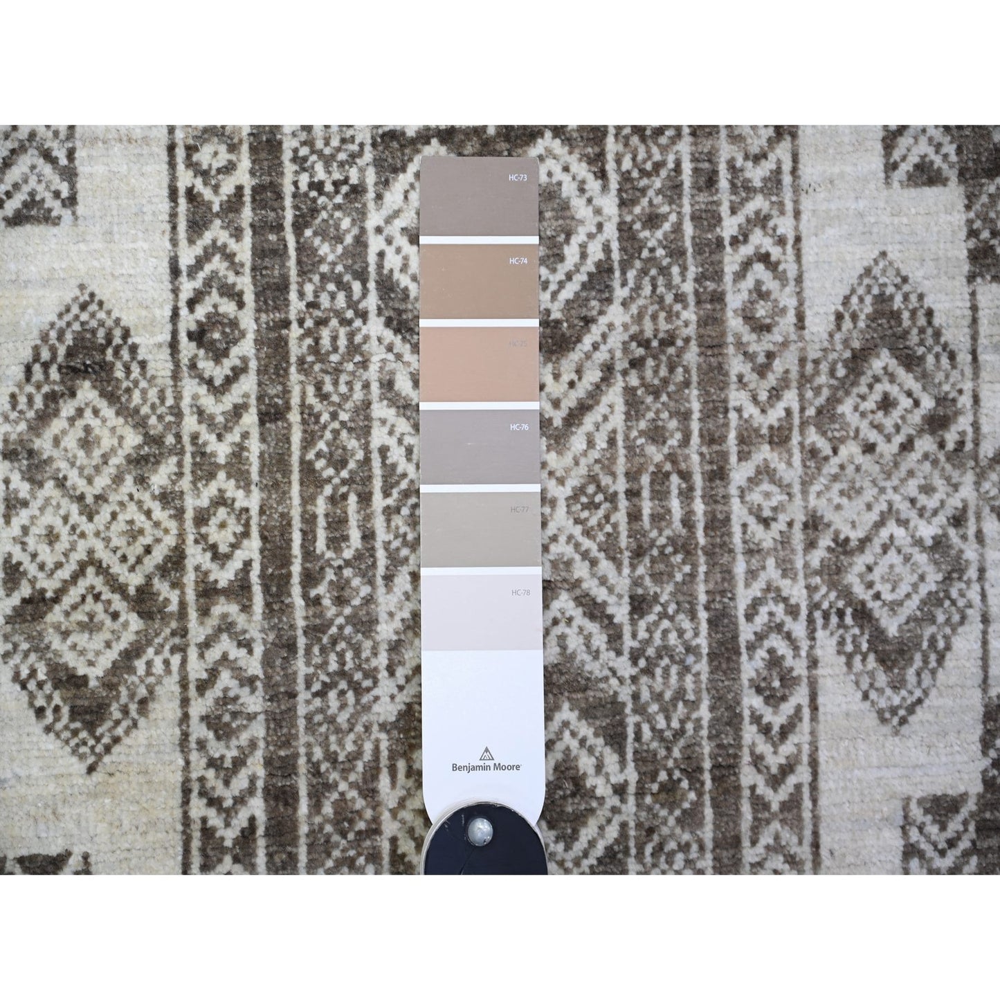 4'X5'9" Taupe Brown Finer Peshawar Wool Hand Knotted Oriental Rug