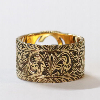 Gucci Interlocking G Arabesque Ring K18YG US#9.5