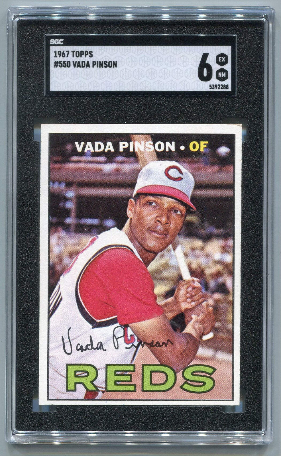 Vada Pinson 1967 Topps Card #550 Sgc Graded 6