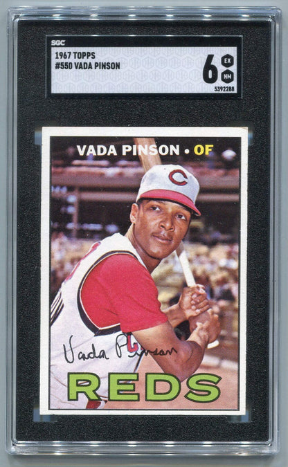 Vada Pinson 1967 Topps Card #550 Sgc Graded 6